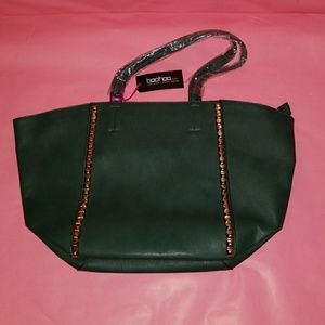 Green Stud Faux Leather Bag